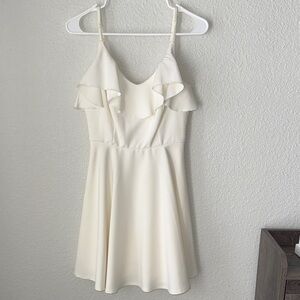 Elegant White Ruffle Dress with Adjustable Straps